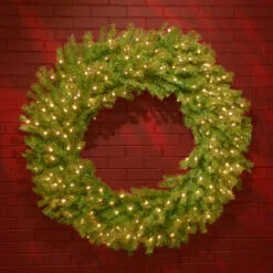 Christmas Central Pre-Lit Norwood Fir Artificial Christmas Wreath, 48-Inch, Clear Lights -Christmas Central Sales Store dnat nf 48wlo 3 29984.1631812947