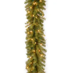 Christmas Central 9' Pre-Lit Norwood Fir Artificial Christmas Garland, Clear Lights