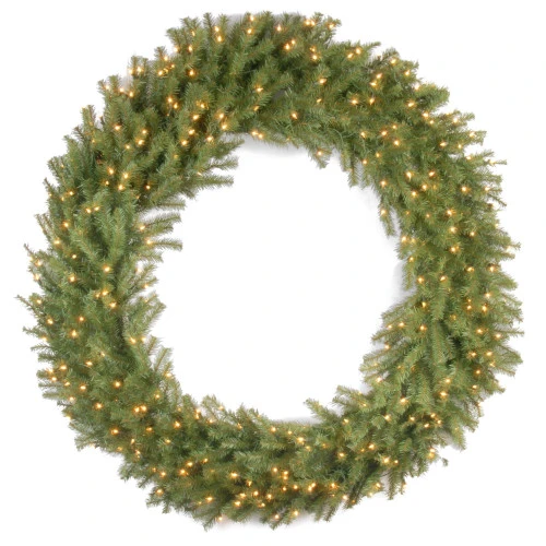 Christmas Central Pre-Lit Norwood Fir Deluxe Artificial Christmas Wreath, 60-Inch, Clear Lights 1 Christmas Central Pre-Lit Norwood Fir Deluxe Artificial Christmas Wreath, 60-Inch, Clear Lights