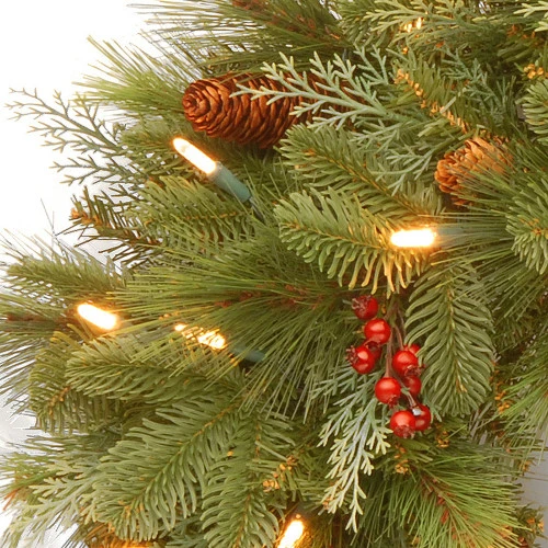 Christmas Central Pre-Lit Noelle Artificial Christmas Wreath, 24-Inch, White LED Lights 2 Christmas Central Pre-Lit Noelle Artificial Christmas Wreath, 24-Inch, White LED Lights - Image 2