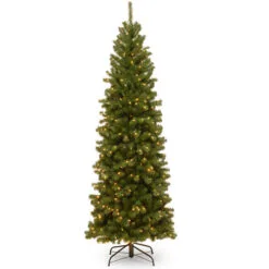 Christmas Central 7.5’ Pre-lit North Valley Spruce Pencil Artificial Christmas Tree – Clear Lights