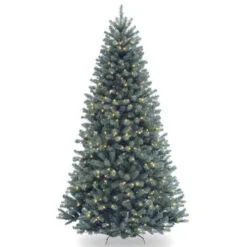 Christmas Central 9’ Pre-Lit Blue North Valley Spruce Artificial Christmas Tree, Clear Lights