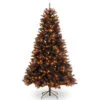 Christmas Central 6.5’ Pre-Lit North Valley Black Spruce Artificial Christmas Tree - Orange Lights