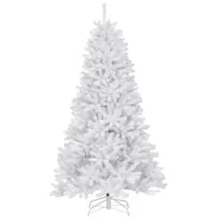 Christmas Central 7.5’ Pre-Lit White Slim North Valley Spruce Artificial Christmas Tree, Clear Lights
