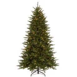 Christmas Central 7.5’ Pre-Lit Easton Spruce Medium Artificial Christmas Tree, Multicolor LED Lights