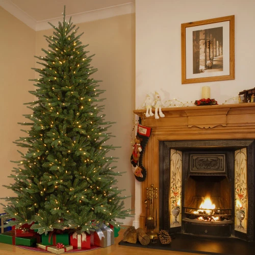 Christmas Central 7.5’ Pre-Lit Easton Spruce Medium Artificial Christmas Tree, Multicolor LED Lights 3 Christmas Central 7.5’ Pre-Lit Easton Spruce Medium Artificial Christmas Tree, Multicolor LED Lights - Image 3