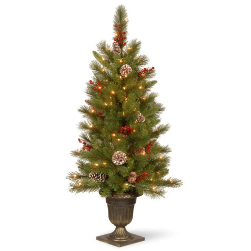 Christmas Central 4’ Pre-Lit Potted Berry Entrance Christmas Tree, Clear Lights 1 Christmas Central 4’ Pre-Lit Potted Berry Entrance Christmas Tree, Clear Lights
