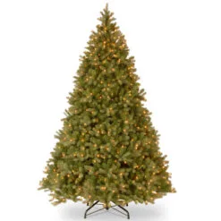 Christmas Central 9’ Pre-Lit Downswept Douglas Fir Artificial Christmas Tree, Clear Lights