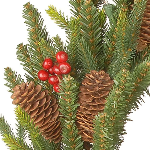 Christmas Central Pre-Lit Dorchester Fir Artificial Christmas Wreath, 24-Inch, Warm White Lights 2 Christmas Central Pre-Lit Dorchester Fir Artificial Christmas Wreath, 24-Inch, Warm White Lights - Image 2