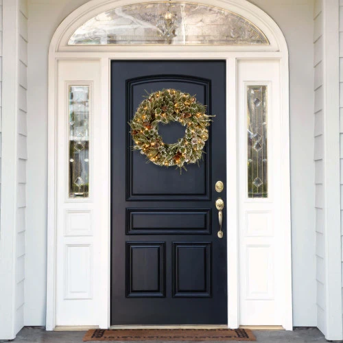 Christmas Central Pre-Lit Liberty Pine Artificial Christmas Wreath, 24-Inch, Clear Lights 2 Christmas Central Pre-Lit Liberty Pine Artificial Christmas Wreath, 24-Inch, Clear Lights - Image 2