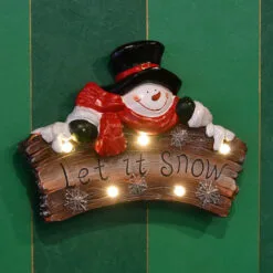Christmas Central 18.5" Pre-Lit Snowman "Let It Snow" Christmas Wall Sign -Christmas Central Sales Store dnat pg11 181005 3 85311.1587645155