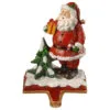 Christmas Central 6.5" Santa Holding Gift Box Christmas Stocking Holder