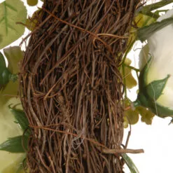 Christmas Central Green And Cream Rose Wreath - 24-Inch, Unlit -Christmas Central Sales Store dnat ras 15546w24g 3 00364.1631812640