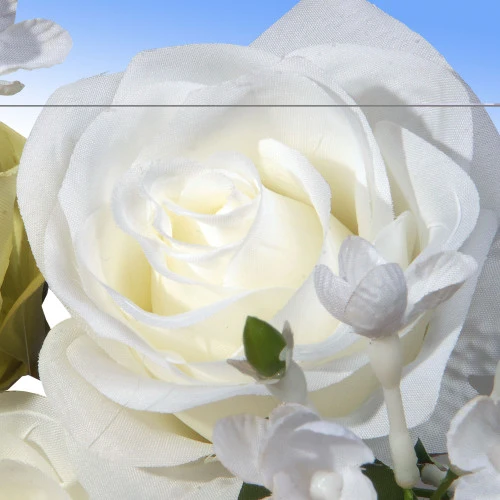 Christmas Central 28" White Rose & Calla Lily Swag 2 Christmas Central 28" White Rose & Calla Lily Swag - Image 2