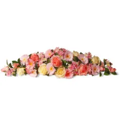 Christmas Central 33" Pink Spring Flowers Artificial Swag