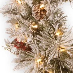 Christmas Central Pre-Lit Snowy Bedford Pine Artificial Christmas Wreath, 30-Inch, LED Lights -Christmas Central Sales Store dnat sbe1 308 30wbc1 3 11292.1641512405