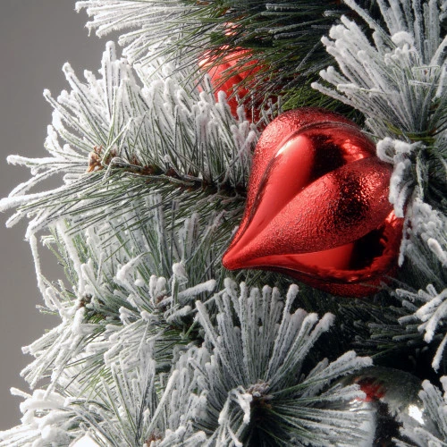 Christmas Central 3' Pre-Lit Potted Snowy Bristle Pine Medium Artificial Tabletop Christmas Tree - Warm White LED Lights 3 Christmas Central 3' Pre-Lit Potted Snowy Bristle Pine Medium Artificial Tabletop Christmas Tree - Warm White LED Lights - Image 3