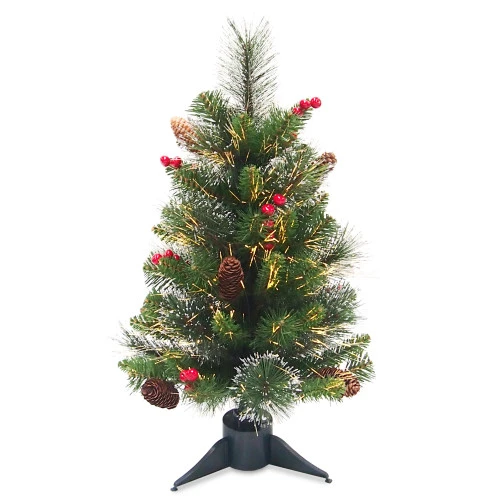 Christmas Central 24" Pre-Lit Crestwood Spruce Medium Artificial Christmas Tree, White LED Lights 1 Christmas Central 24" Pre-Lit Crestwood Spruce Medium Artificial Christmas Tree, White LED Lights