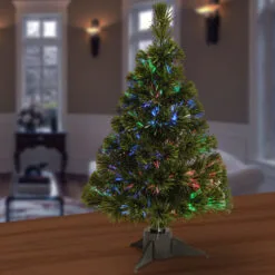 Christmas Central 2' Pre-Lit Ice Artificial Fiber Optic Christmas Tree, Multicolor LED Lights -Christmas Central Sales Store dnat szi7 172 24b 1 3 68335.1587645073