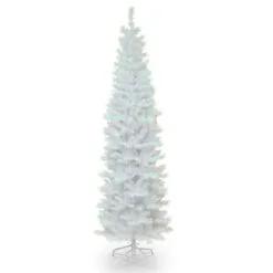 Christmas Central 7' Pencil White Iridescent Tinsel Artificial Christmas Tree, Unlit