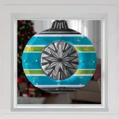 Christmas Central 15.5" Blue And Green Lighted Christmas Ornament Window Silhouette -Christmas Central Sales Store impact2013350 76639.1636546338