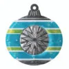 Christmas Central 15.5" Blue And Green Lighted Christmas Ornament Window Silhouette