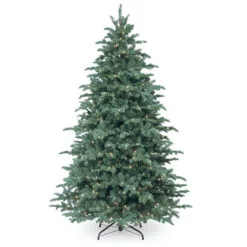 Christmas Central 7.5’ Pre-Lit Blue Mountain Noble Spruce Artificial Christmas Tree, Clear Lights