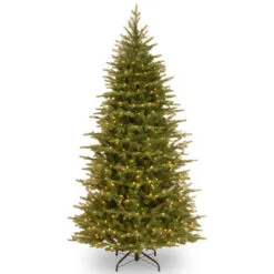 Christmas Central 6.5’ Pre-Lit Slim Nordic Spruce Artificial Christmas Tree, Clear Lights