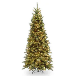 Christmas Central 6.5’ Pre-Lit Tiffany Fir Medium Artificial Christmas Tree, White Lights